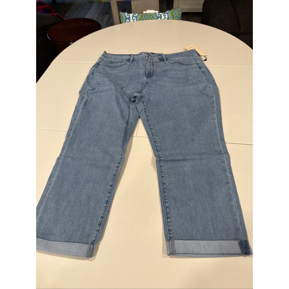 NYDJ Jeans Womens 18P Petite Blue Margot Girlfriend Lift Tuck Light Wash